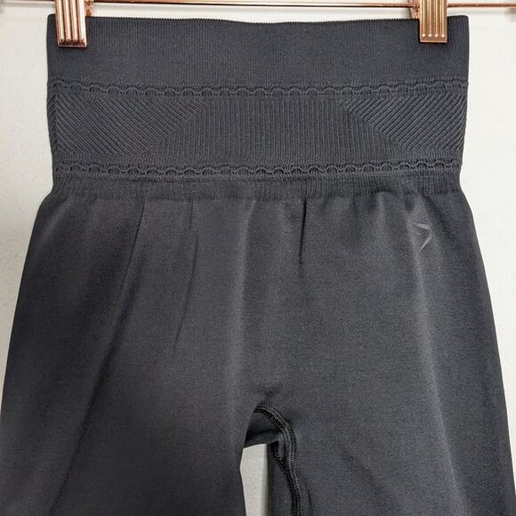 Gymshark Black Studio Seamless Stretch Leggings 7/8 High Waist Size S - Picture 5 of 6